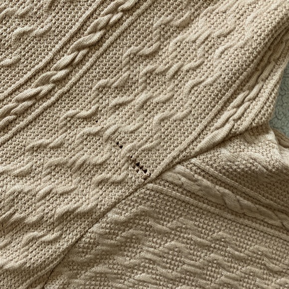 Rolled neck lantern sleeve cable knit tee - Picture 3 of 13